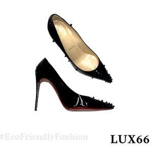 Christian Louboutin Women's Black Patent Leather Degraspike Pump Size EU 40